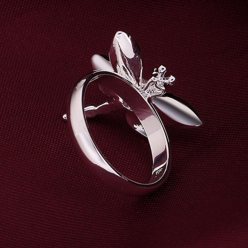 Wholesale New Creative Classic Silver Plated Exquisite Design dragonfly Ring for Women SPR583 2