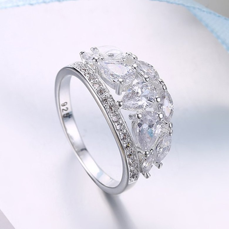 Wholesale Fashion Luxury Zircon Crown Ring for Women Bride Engagement Wedding ring SPR587 2
