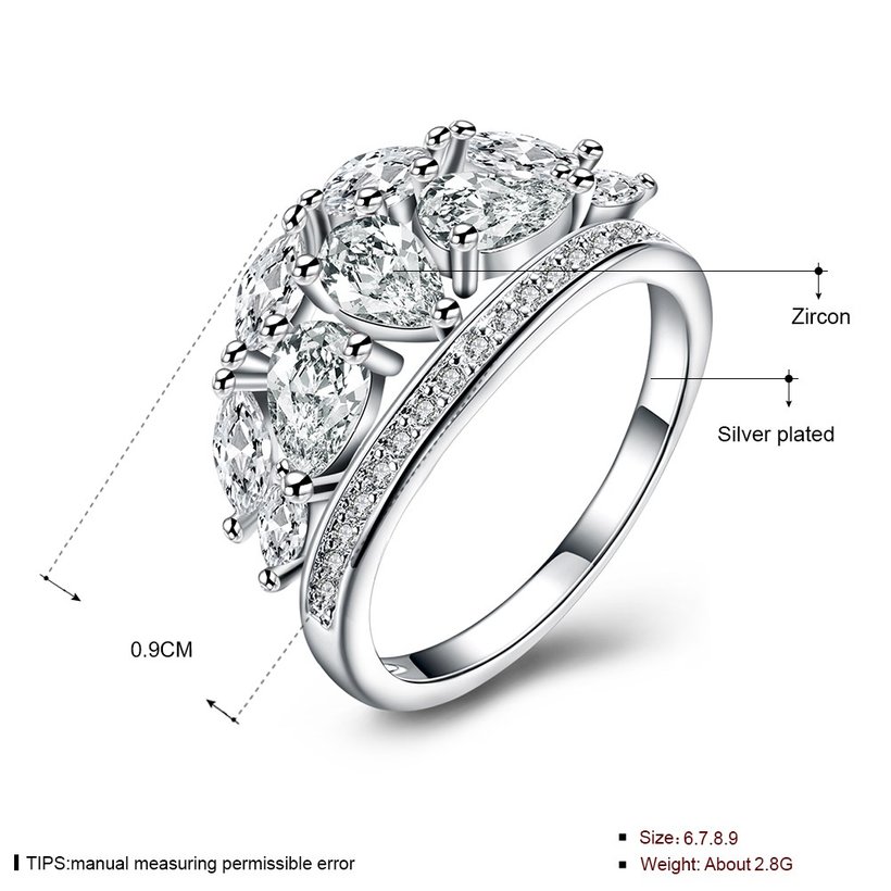 Wholesale Fashion Luxury Zircon Crown Ring for Women Bride Engagement Wedding ring SPR587 3