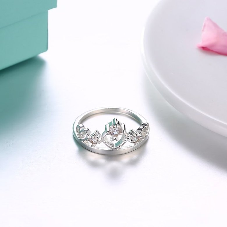 Wholesale Fashion Luxury Zircon Crown Ring for Women Bride Engagement Wedding jewery SPR588 1