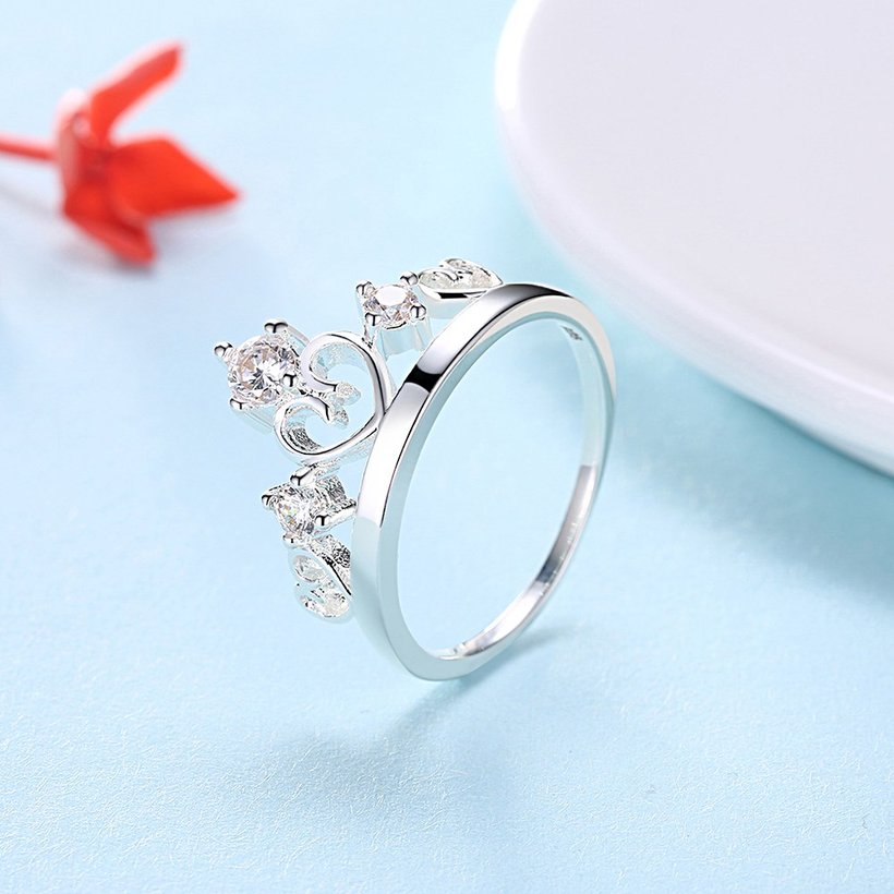 Wholesale Fashion Luxury Zircon Crown Ring for Women Bride Engagement Wedding jewery SPR588 3