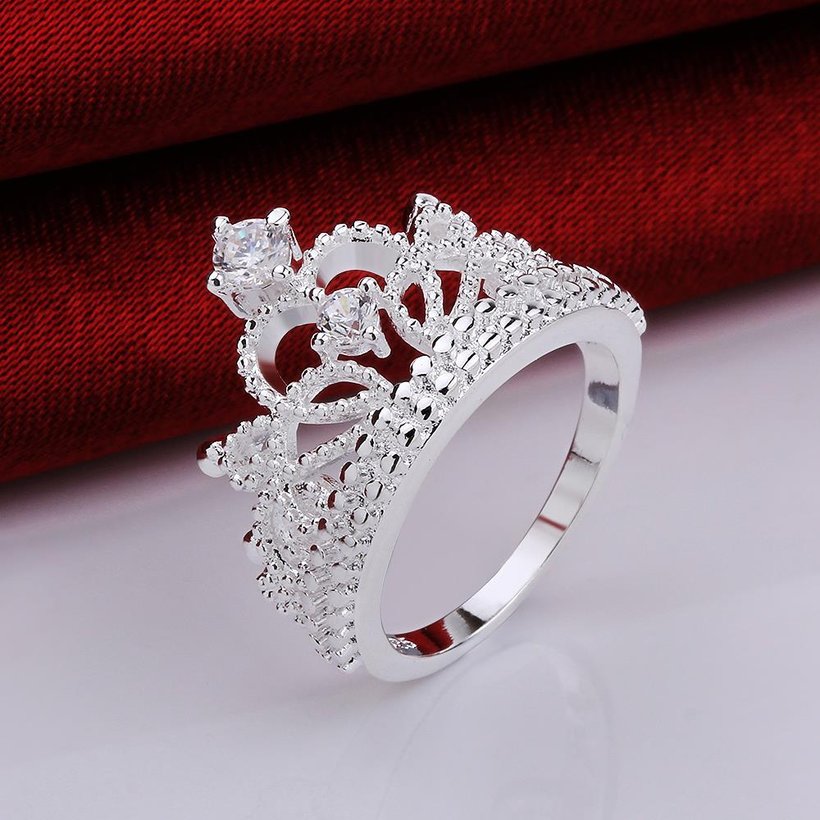 Wholesale Fashion Luxury Zircon Crown Ring for Women Bride Engagement Wedding jewelry SPR590 1