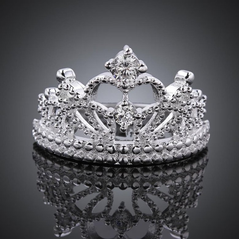 Wholesale Fashion Luxury Zircon Crown Ring for Women Bride Engagement Wedding jewelry SPR590 2