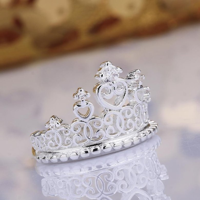 Wholesale Fashion Luxury Zircon Crown Ring for Women Bride Engagement Wedding jewelry SPR590 3
