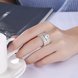 Wholesale Trendy Silver Plated combination hexagon Zircon Ring for Women SPR591 0 small