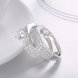 Wholesale Trendy Silver Plated combination hexagon Zircon Ring for Women SPR591 2 small