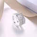 Wholesale Trendy Silver Plated combination hexagon Zircon Ring for Women SPR591 3 small