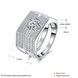 Wholesale Trendy Silver Plated combination hexagon Zircon Ring for Women SPR591 4 small