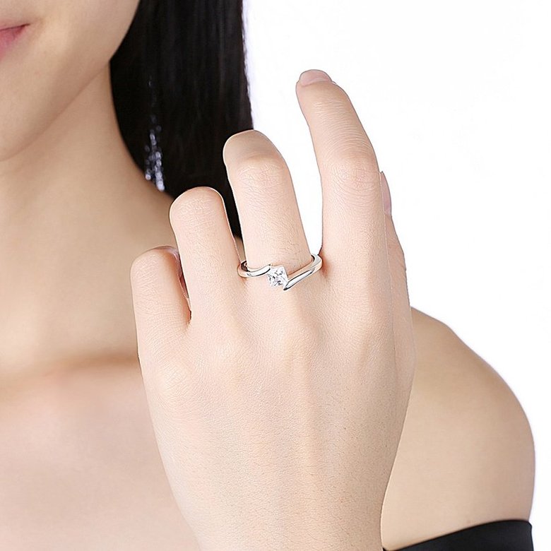 Wholesale Fashion Elegant Design Silver Plated ablaze Zircon classic Ring for Women wedding jewelry SPR593 0