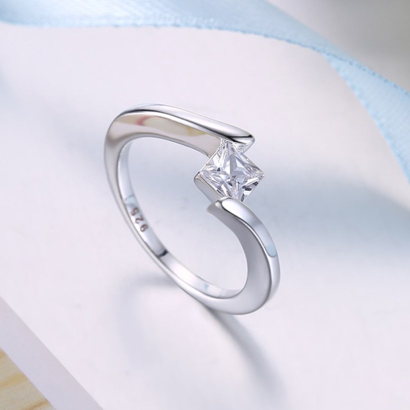 Wholesale Fashion Elegant Design Silver Plated ablaze Zircon classic Ring for Women wedding jewelry SPR593 3