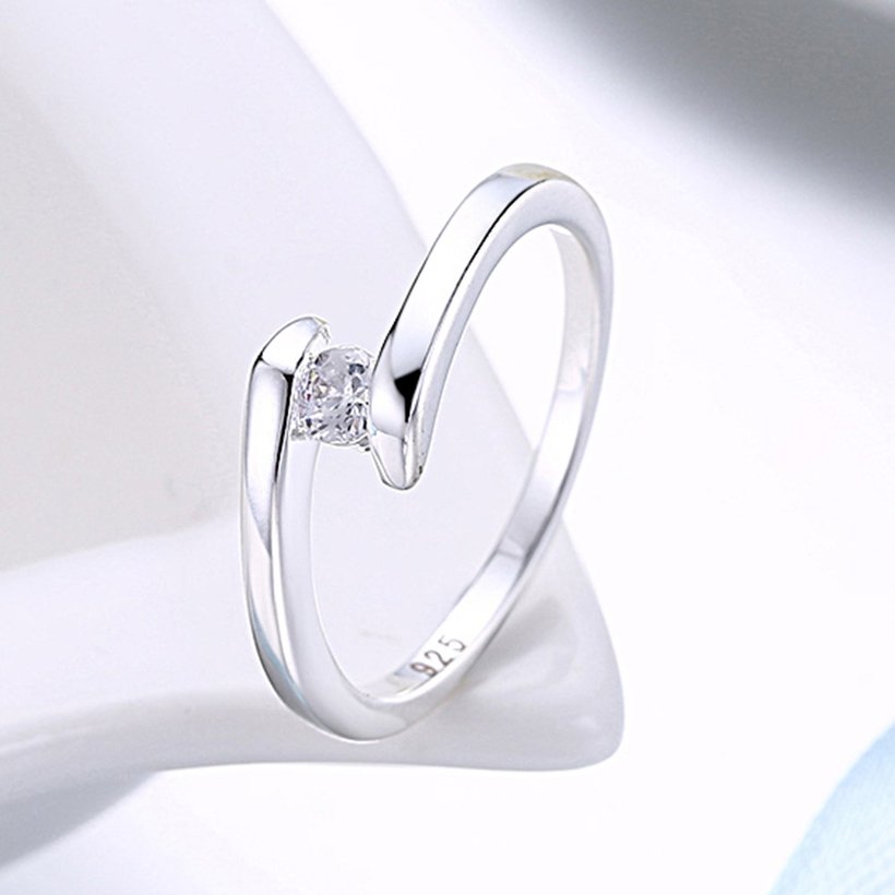 Wholesale Exquisite Fashion Design Silver Plated ablaze Zircon Ring for Women Wedding finger jewelry SPR596 1