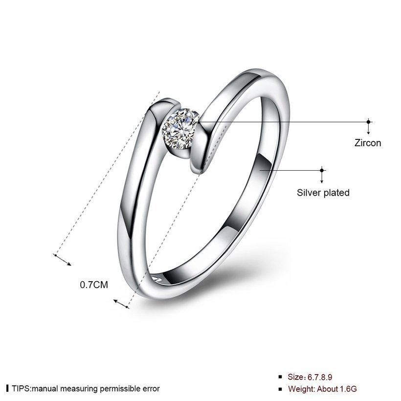Wholesale Exquisite Fashion Design Silver Plated ablaze Zircon Ring for Women Wedding finger jewelry SPR596 4