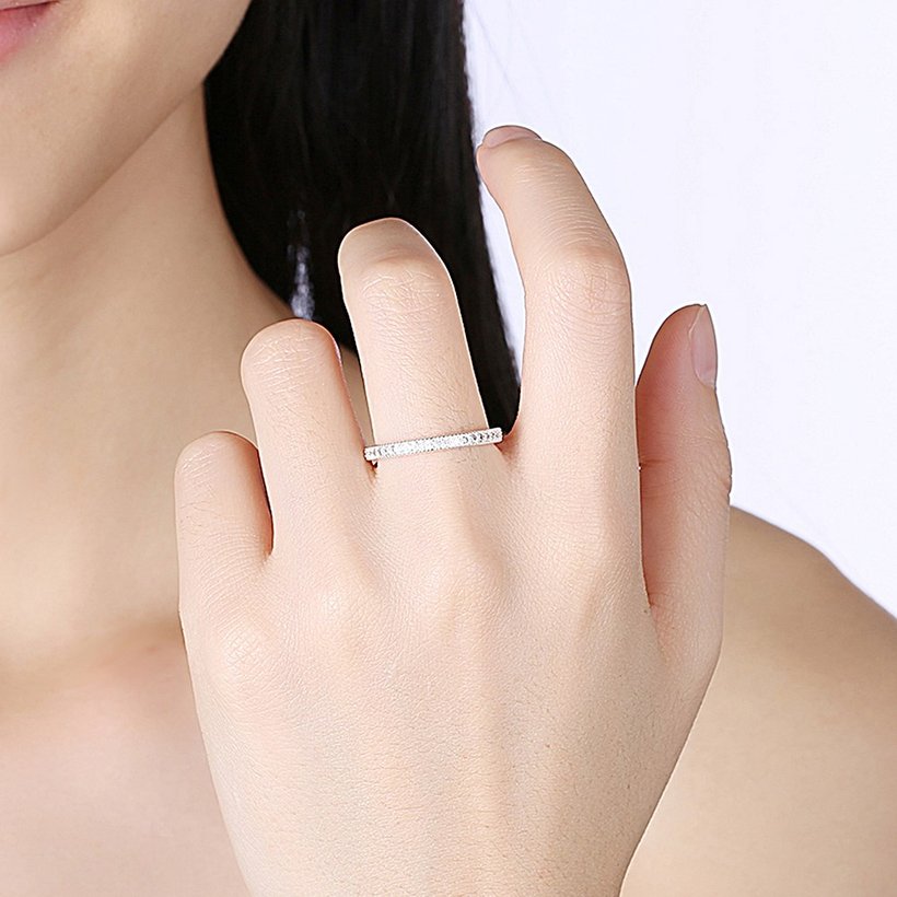 Wholesale Exquisite Fashion Design Silver Plated ablaze Zircon Ring for Women Wedding jewelry SPR597 0