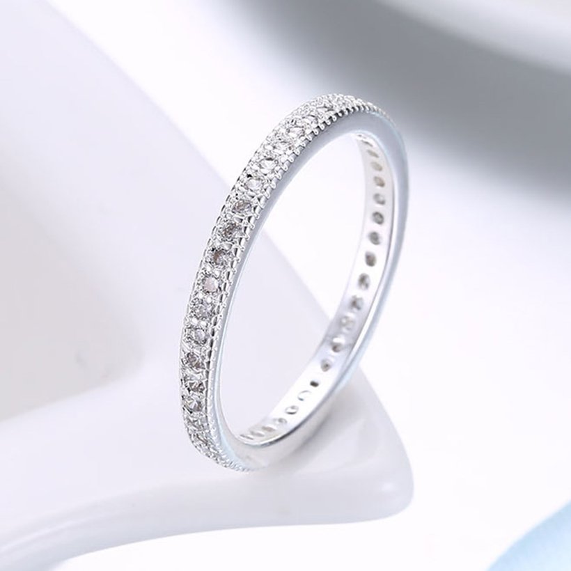 Wholesale Exquisite Fashion Design Silver Plated ablaze Zircon Ring for Women Wedding jewelry SPR597 1