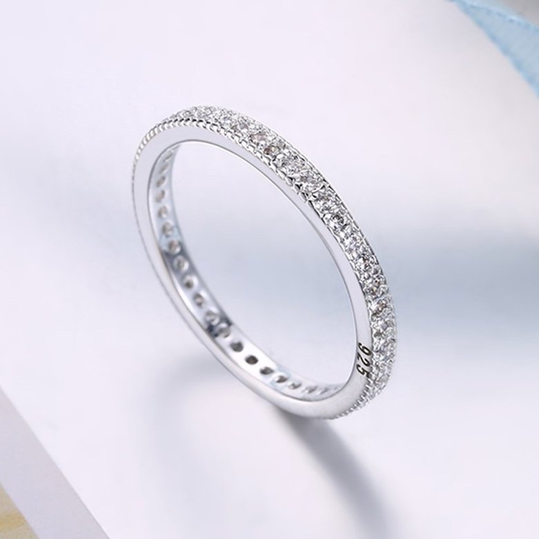 Wholesale Exquisite Fashion Design Silver Plated ablaze Zircon Ring for Women Wedding jewelry SPR597 2