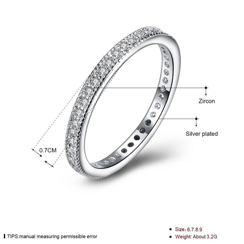 Wholesale Exquisite Fashion Design Silver Plated ablaze Zircon Ring for Women Wedding jewelry SPR597 3