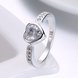 Wholesale Fashion Elegant Design Silver Plated ablaze Heart Shaped Zircon Ring for Women wedding jewelry SPR598 1 small