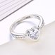 Wholesale Fashion Elegant Design Silver Plated ablaze Heart Shaped Zircon Ring for Women wedding jewelry SPR598 2 small