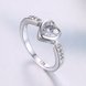 Wholesale Fashion Elegant Design Silver Plated ablaze Heart Shaped Zircon Ring for Women wedding jewelry SPR598 3 small