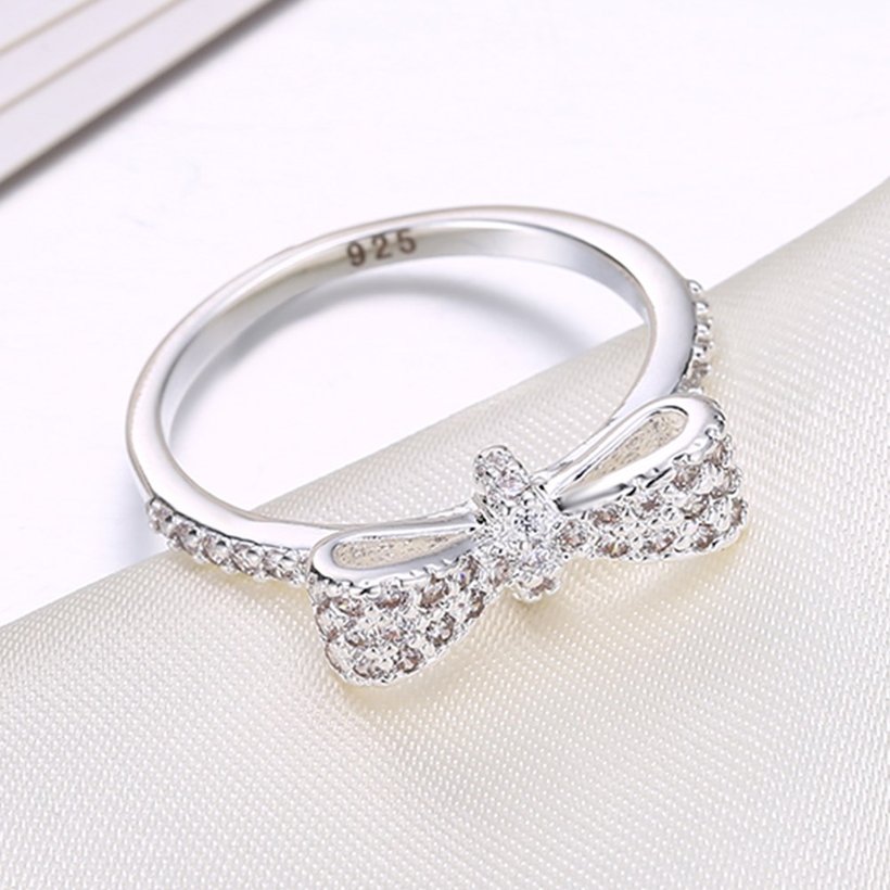 Wholesale Sweety Bowknot Rings With Sparkling Cubic Zircon Ring Exquisite Fashion Wedding & Engagement Rings wholesale SPR599 2