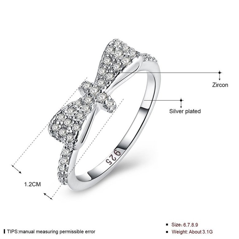 Wholesale Sweety Bowknot Rings With Sparkling Cubic Zircon Ring Exquisite Fashion Wedding & Engagement Rings wholesale SPR599 4