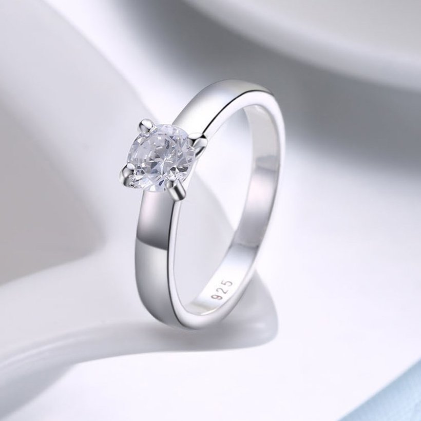 Wholesale Fashion Elegant Design Silver Plated ablaze Zircon Ring for Women Bride Engagement Wedding jewelry SPR601 1