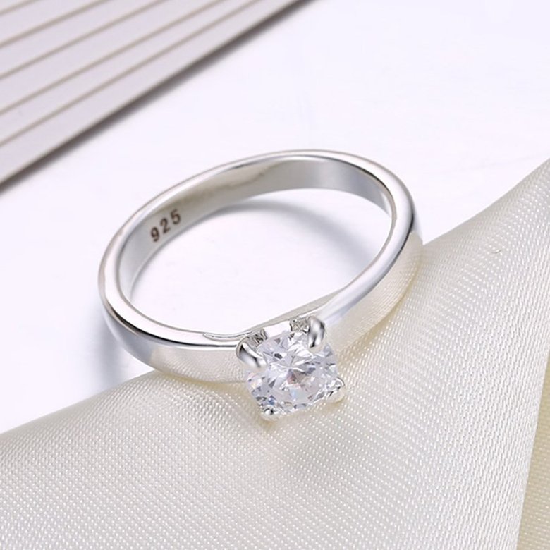 Wholesale Fashion Elegant Design Silver Plated ablaze Zircon Ring for Women Bride Engagement Wedding jewelry SPR601 2