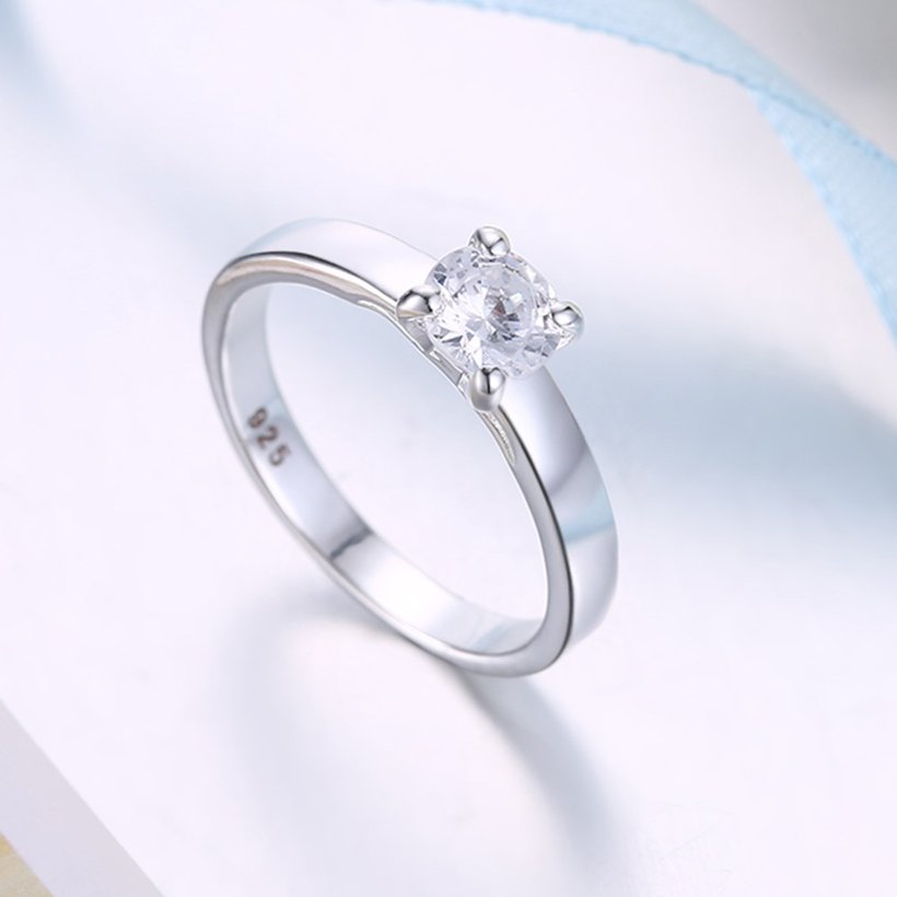 Wholesale Fashion Elegant Design Silver Plated ablaze Zircon Ring for Women Bride Engagement Wedding jewelry SPR601 3