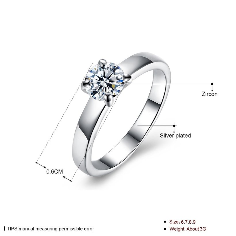 Wholesale Fashion Elegant Design Silver Plated ablaze Zircon Ring for Women Bride Engagement Wedding jewelry SPR601 4