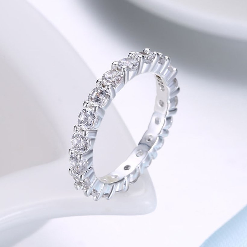 Wholesale Fashion Elegant Design Silver Plated ablaze Zircon Ring for Women Bride Engagement Wedding jewelry SPR602 1