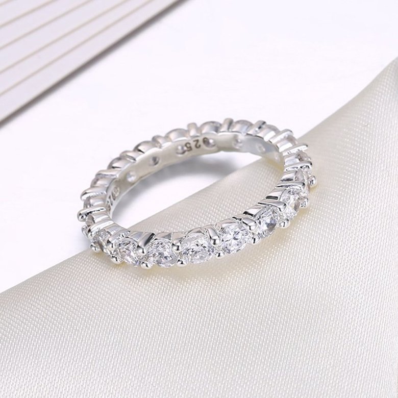 Wholesale Fashion Elegant Design Silver Plated ablaze Zircon Ring for Women Bride Engagement Wedding jewelry SPR602 2