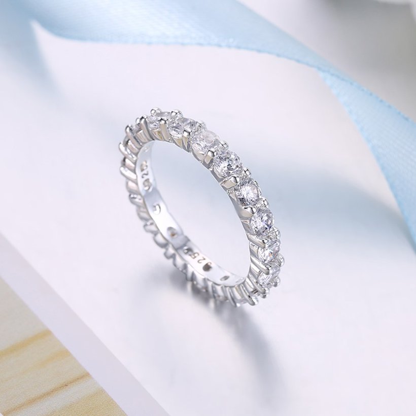 Wholesale Fashion Elegant Design Silver Plated ablaze Zircon Ring for Women Bride Engagement Wedding jewelry SPR602 3