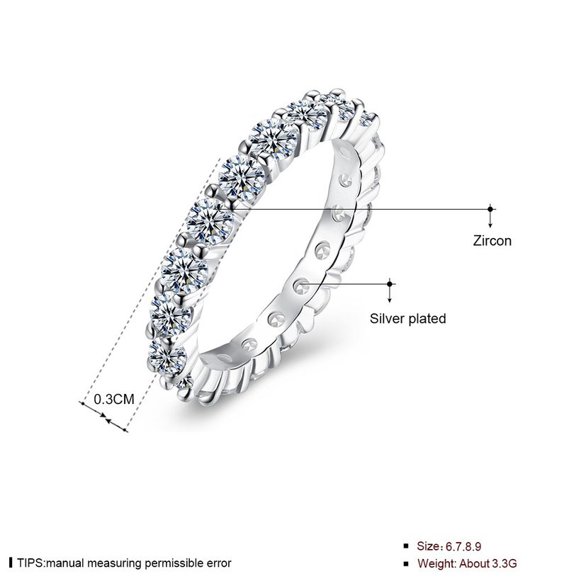 Wholesale Fashion Elegant Design Silver Plated ablaze Zircon Ring for Women Bride Engagement Wedding jewelry SPR602 4