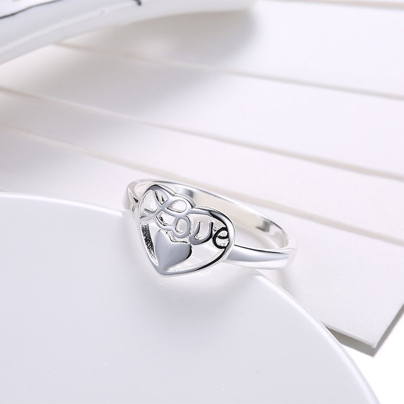 Wholesale Fashion Elegant Design Silver Plated Heart Shaped Ring for Women wedding jewelry SPR603 1