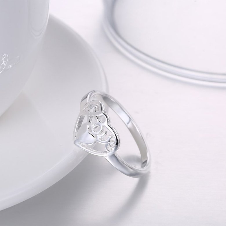 Wholesale Fashion Elegant Design Silver Plated Heart Shaped Ring for Women wedding jewelry SPR603 2