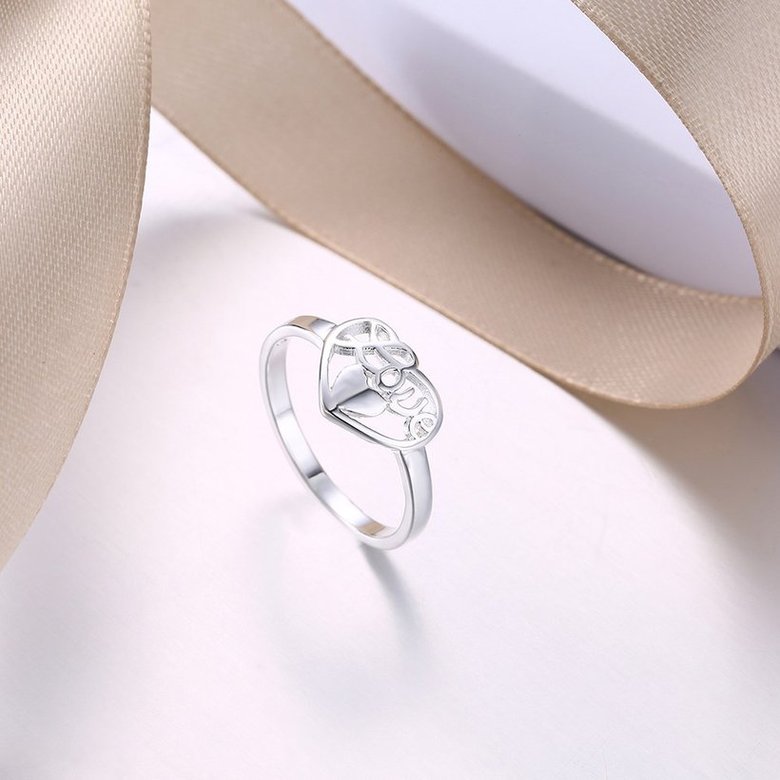 Wholesale Fashion Elegant Design Silver Plated Heart Shaped Ring for Women wedding jewelry SPR603 3