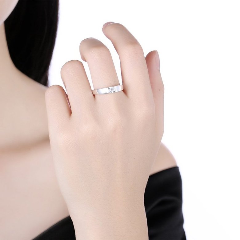 Wholesale Classic  Elegant Design Silver Plated ablaze Zircon Ring for Women Bride Engagement Wedding jewelry SPR604 0