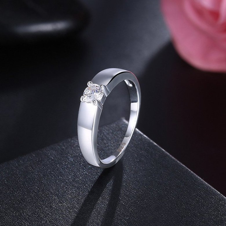 Wholesale Classic  Elegant Design Silver Plated ablaze Zircon Ring for Women Bride Engagement Wedding jewelry SPR604 1