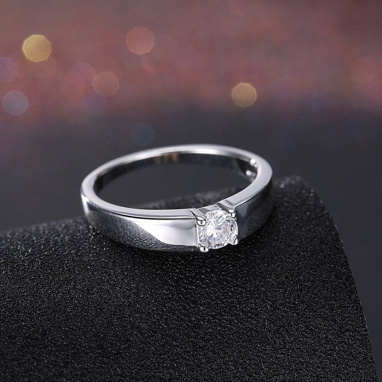 Wholesale Classic  Elegant Design Silver Plated ablaze Zircon Ring for Women Bride Engagement Wedding jewelry SPR604 2