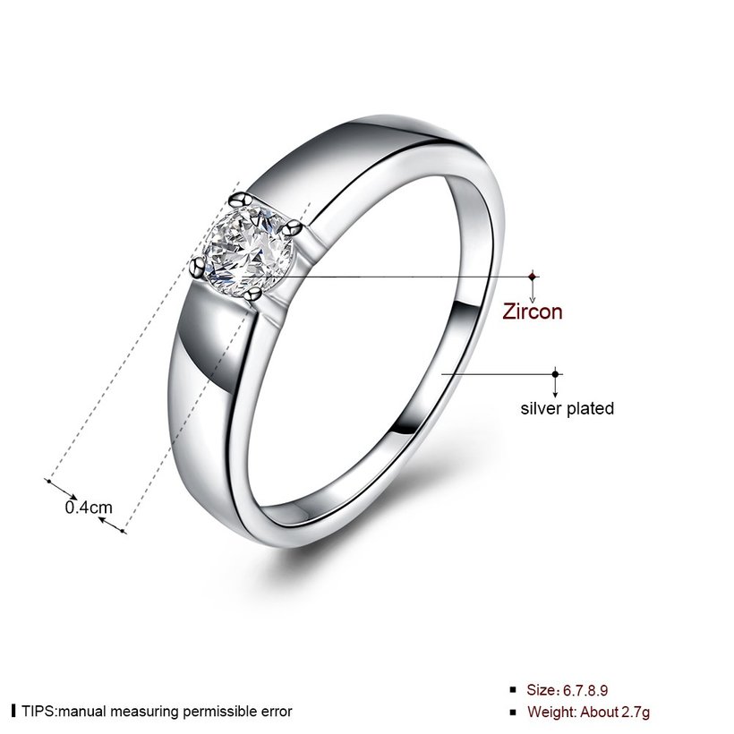 Wholesale Classic  Elegant Design Silver Plated ablaze Zircon Ring for Women Bride Engagement Wedding jewelry SPR604 3