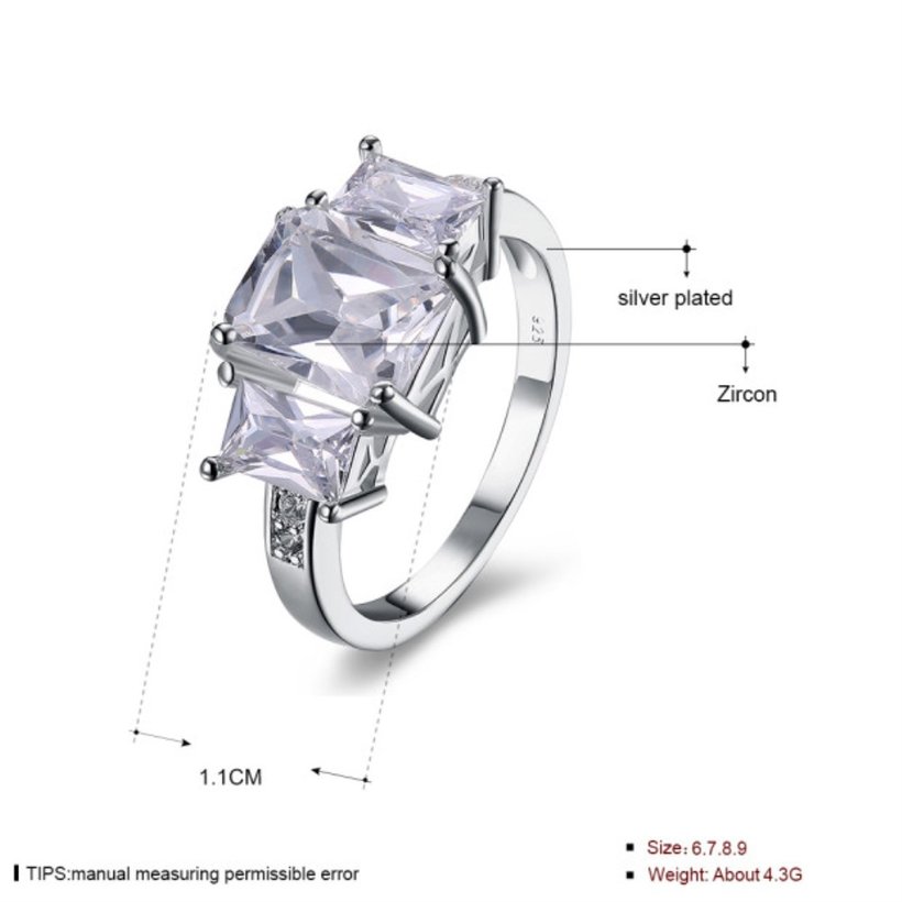 Wholesale Luxury square Zircon Gemstone Fine Jewelry Accessories for Women Wedding Party Ornament Ring SPR605 0