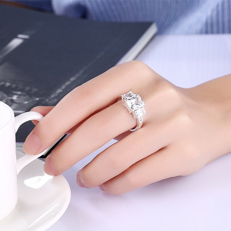 Wholesale Luxury square Zircon Gemstone Fine Jewelry Accessories for Women Wedding Party Ornament Ring SPR605 1