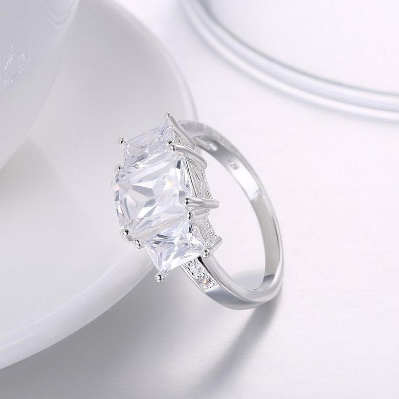 Wholesale Luxury square Zircon Gemstone Fine Jewelry Accessories for Women Wedding Party Ornament Ring SPR605 3