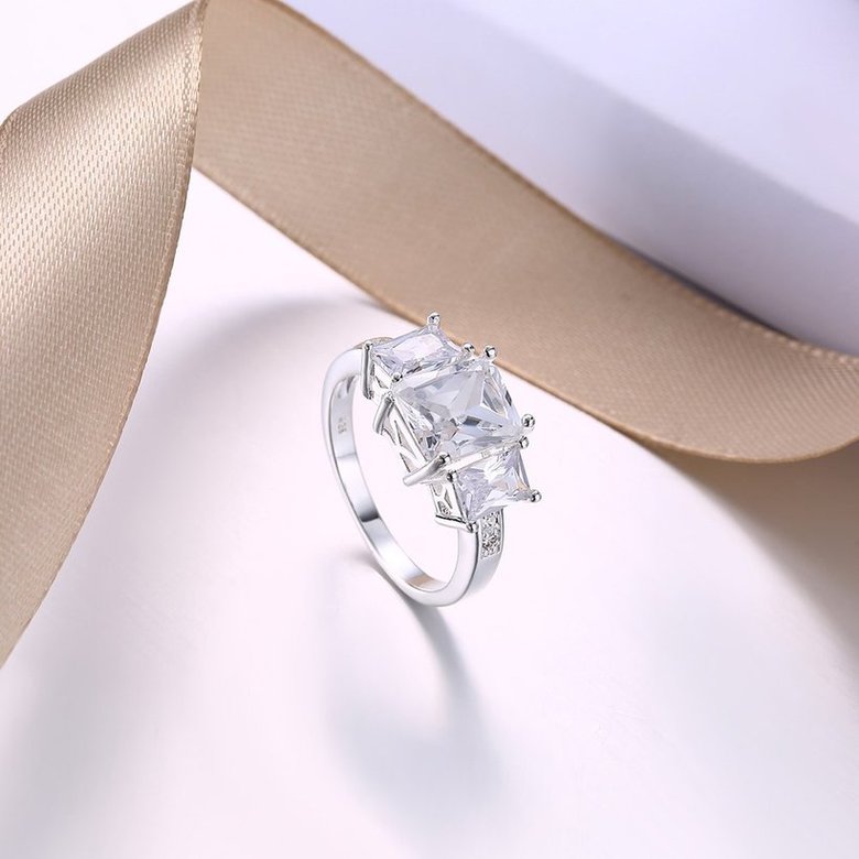 Wholesale Luxury square Zircon Gemstone Fine Jewelry Accessories for Women Wedding Party Ornament Ring SPR605 4