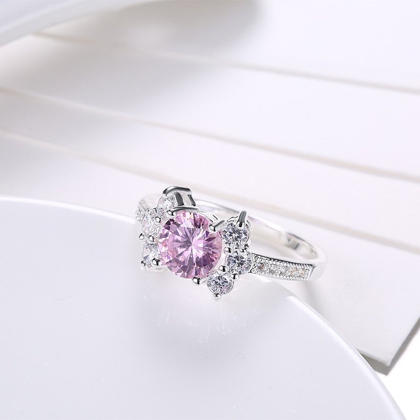 Wholesale luxury classic Design Silver Plated ablaze Zircon Ring for Women wedding jewelry SPR606 0