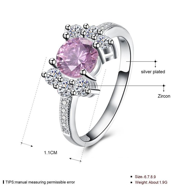 Wholesale luxury classic Design Silver Plated ablaze Zircon Ring for Women wedding jewelry SPR606 2