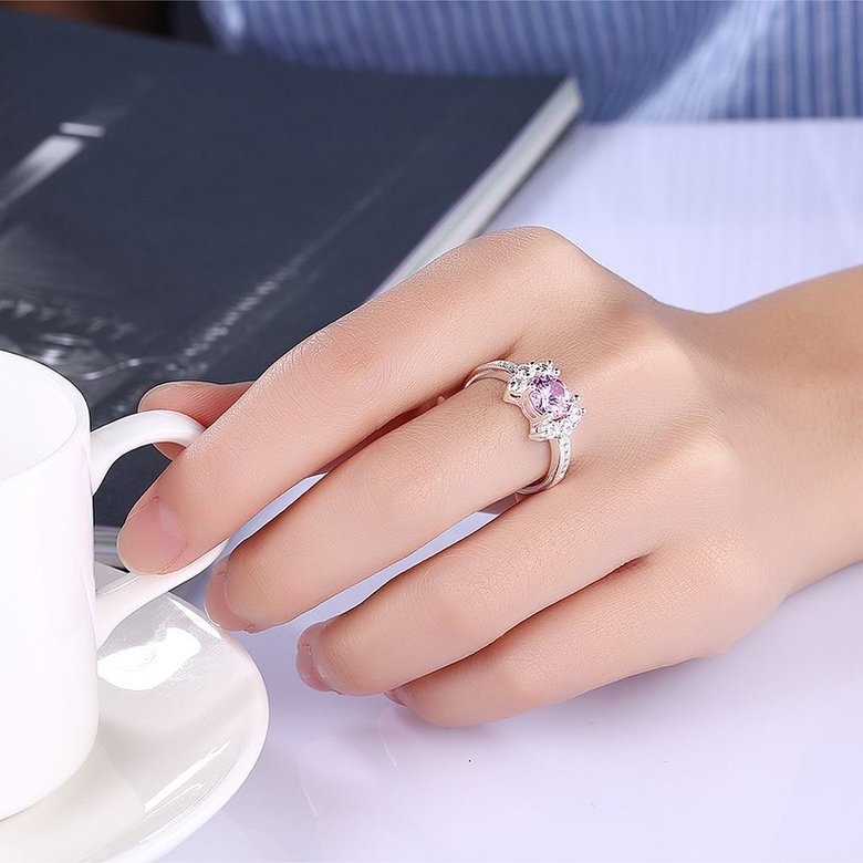 Wholesale luxury classic Design Silver Plated ablaze Zircon Ring for Women wedding jewelry SPR606 3
