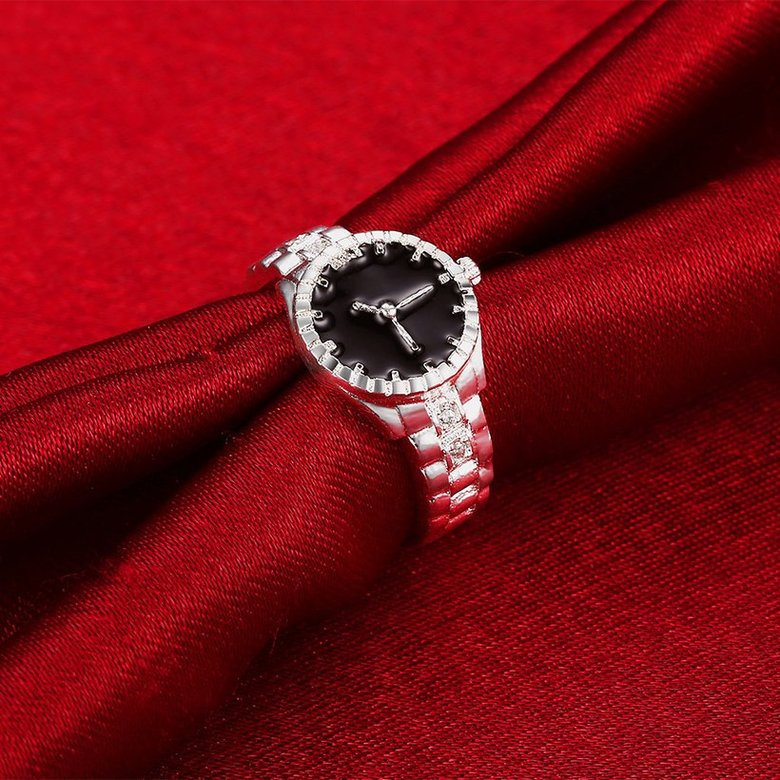 Wholesale Creative Watch shaped Fashion Ring Personality Lovers Ring Exquisite Jewelry Lovers Ring Hot Sale SPR610 2