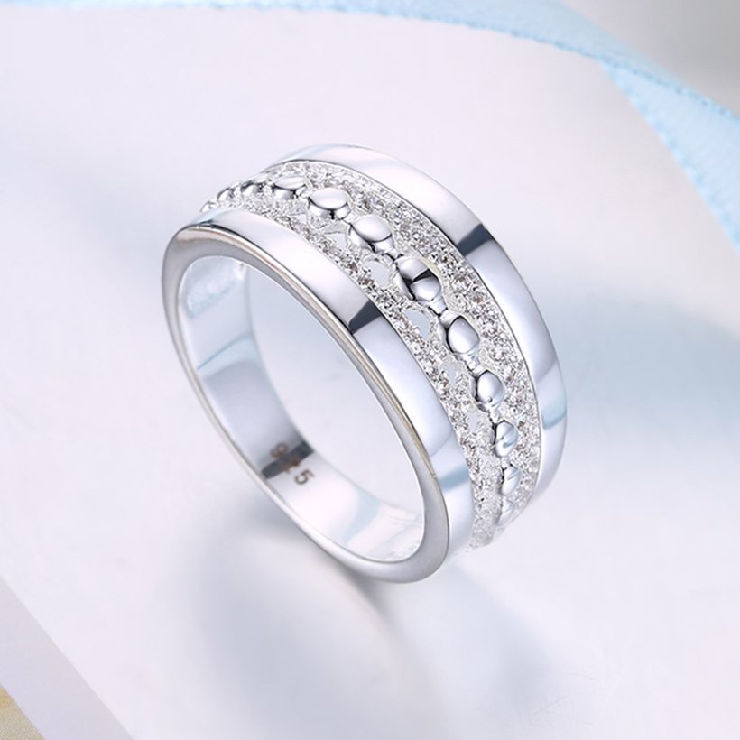 Wholesale luxury Trendy Silver Plated Geometric Zircon Ring Wedding Jewelry Rings Engagement For Women SPR611 3