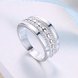 Wholesale luxury Trendy Silver Plated Geometric Zircon Ring Wedding Jewelry Rings Engagement For Women SPR611 3 small